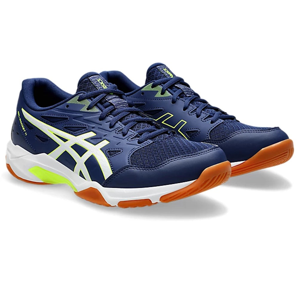 Asics Gel Rocket 11 Indoor Court Shoes-Blue Expanse & Safety Yellow